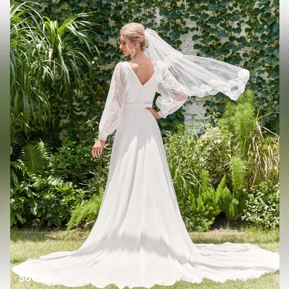 SHEIN | Dresses | Shein Elegant White Wedding Dress | Poshmark